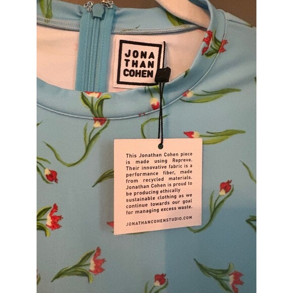 Jonathan Cohen size small S Blue dancing tulip side twist dress - Picture 5 of 8